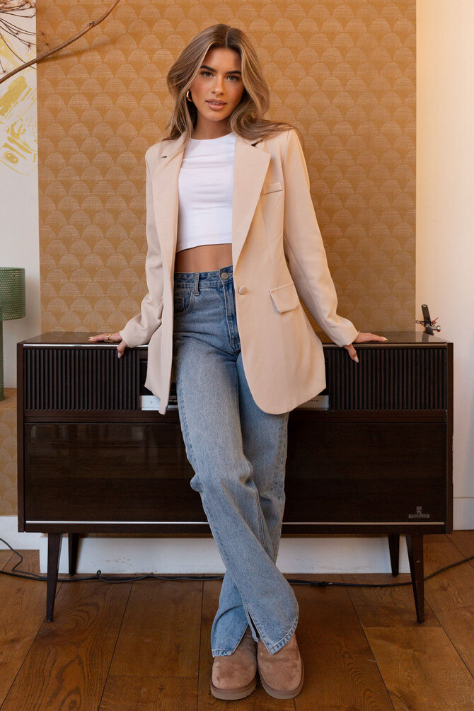 Oversized Blazer Floor - Beige