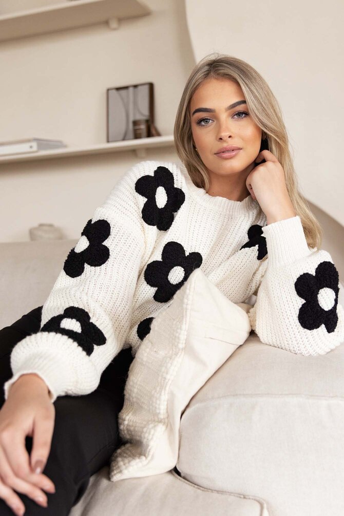 Bloemen Jaylinn Knit - Zwart