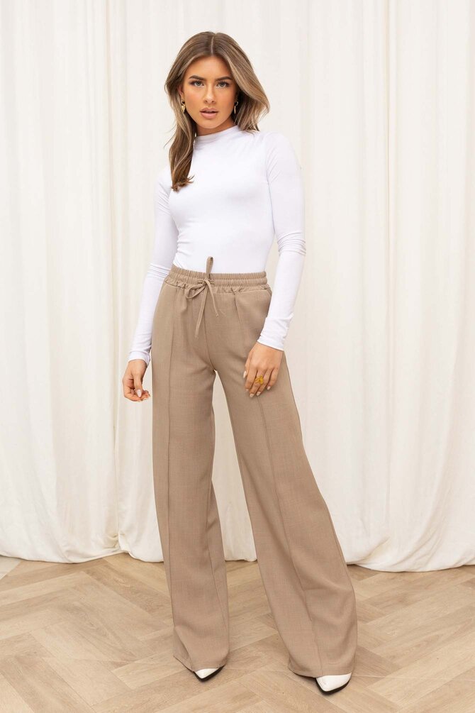 Wijde Pantalon Fabienne - Bruin