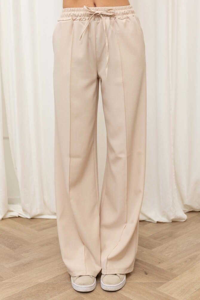 Wijde Pantalon Fabienne - Beige