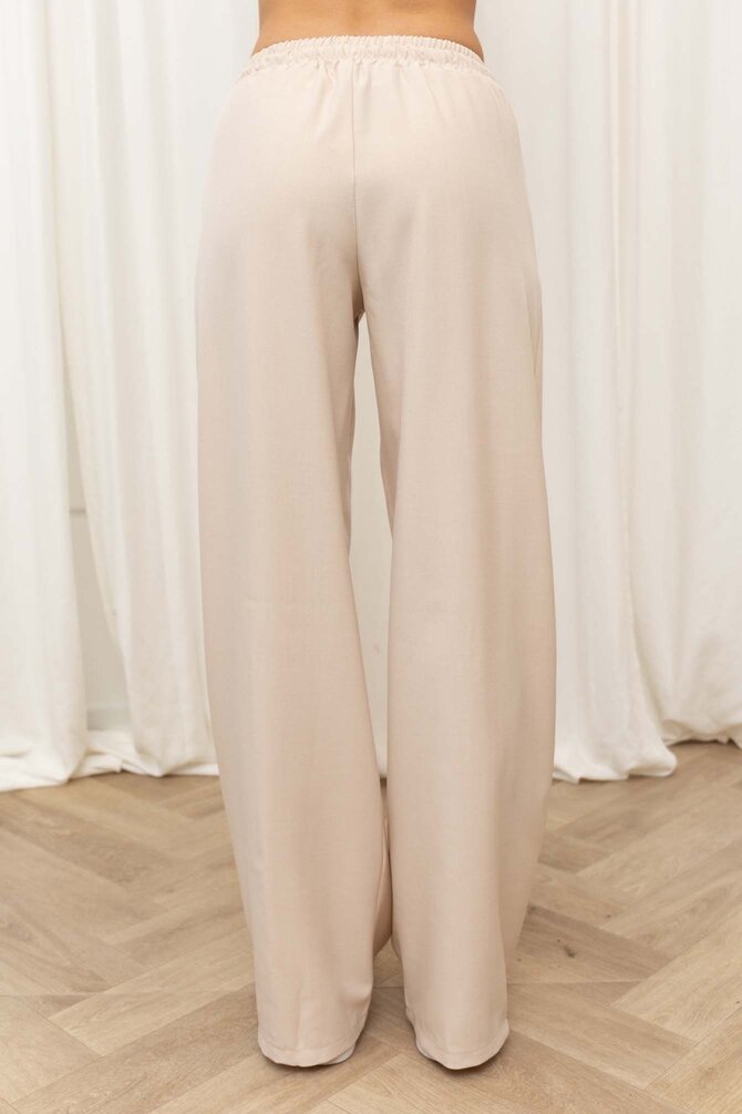 Wijde Pantalon Fabienne - Beige