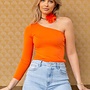One Shoulder Top Alexia - Oranje