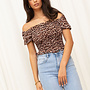 Luipaard Off Shoulder Top