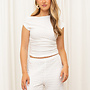 Off Shoulder Top Structuur - Wit