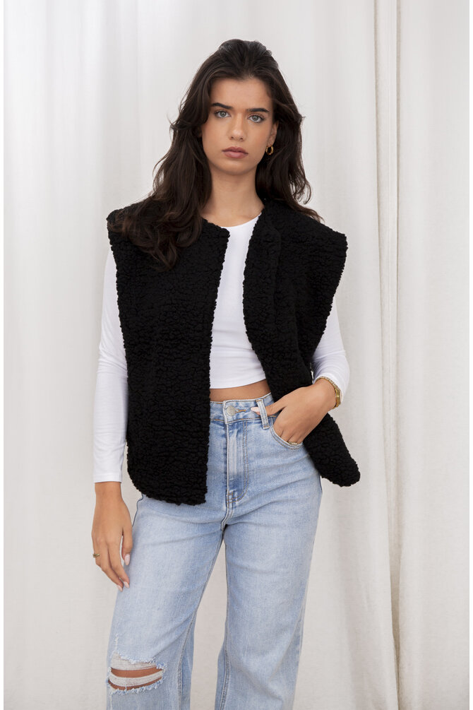 Teddy Gilet Chara - Zwart