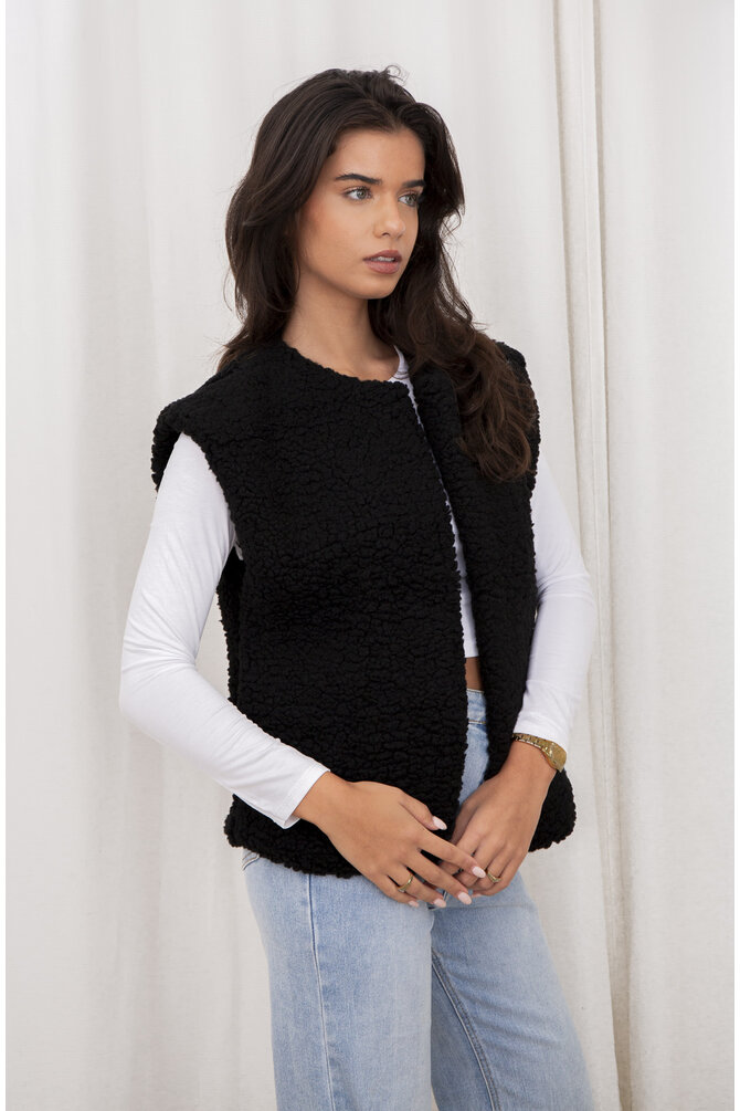 Teddy Gilet Chara - Zwart