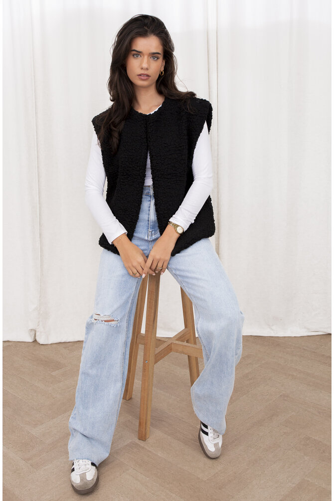 Teddy Gilet Chara - Zwart