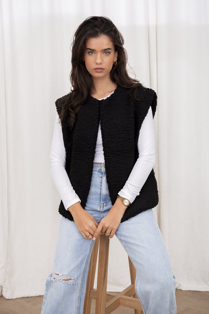 Teddy Gilet Chara - Zwart