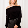 Off Shoulder Trui - Zwart