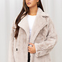 Zachte Fluffy Jas - Taupe
