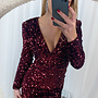 Glitter Jurk Ariana - Bordeaux