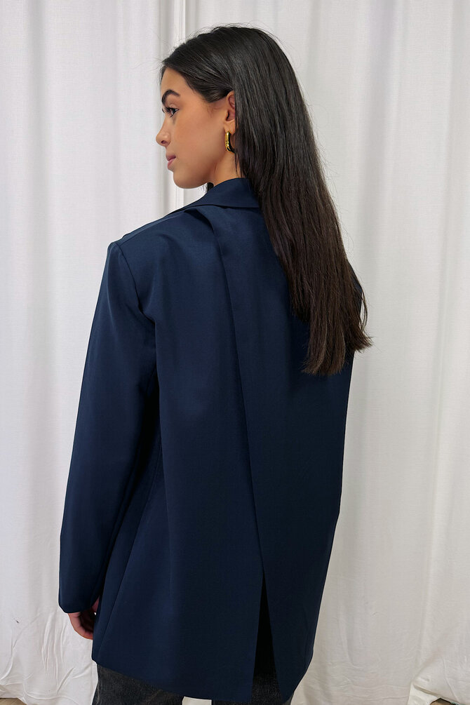 Split Blazer -Navy