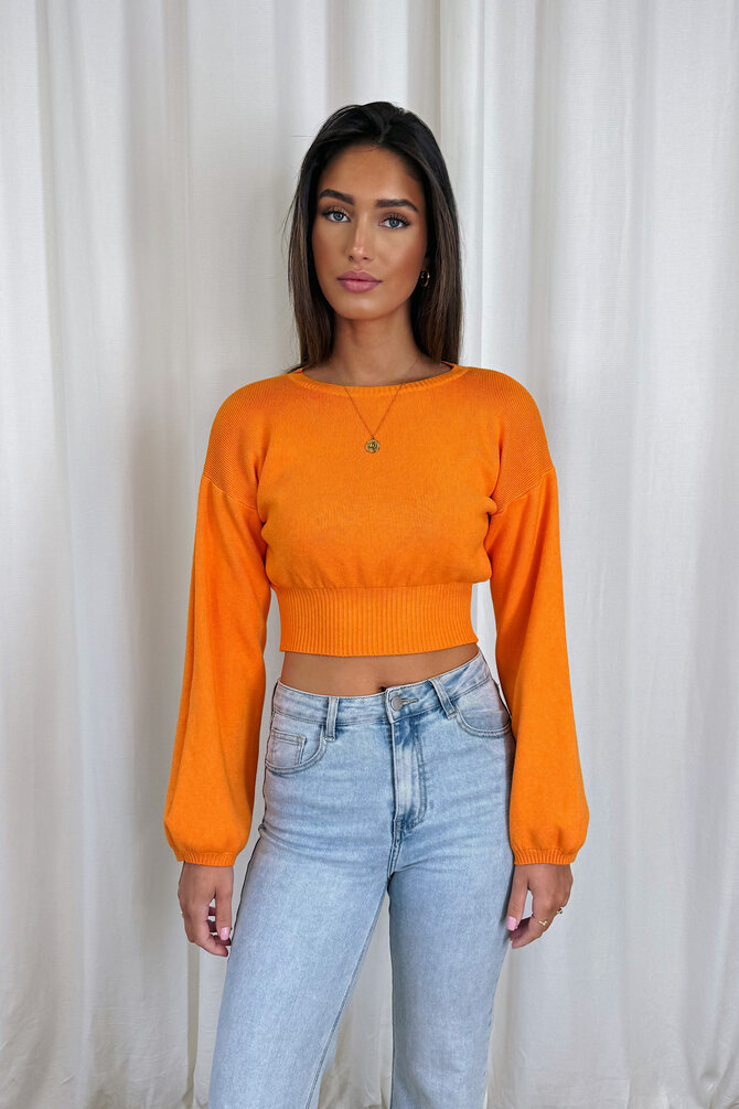Crop Trui - Oranje