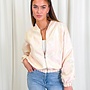 Flower Bomber Jas - Crème/Roze