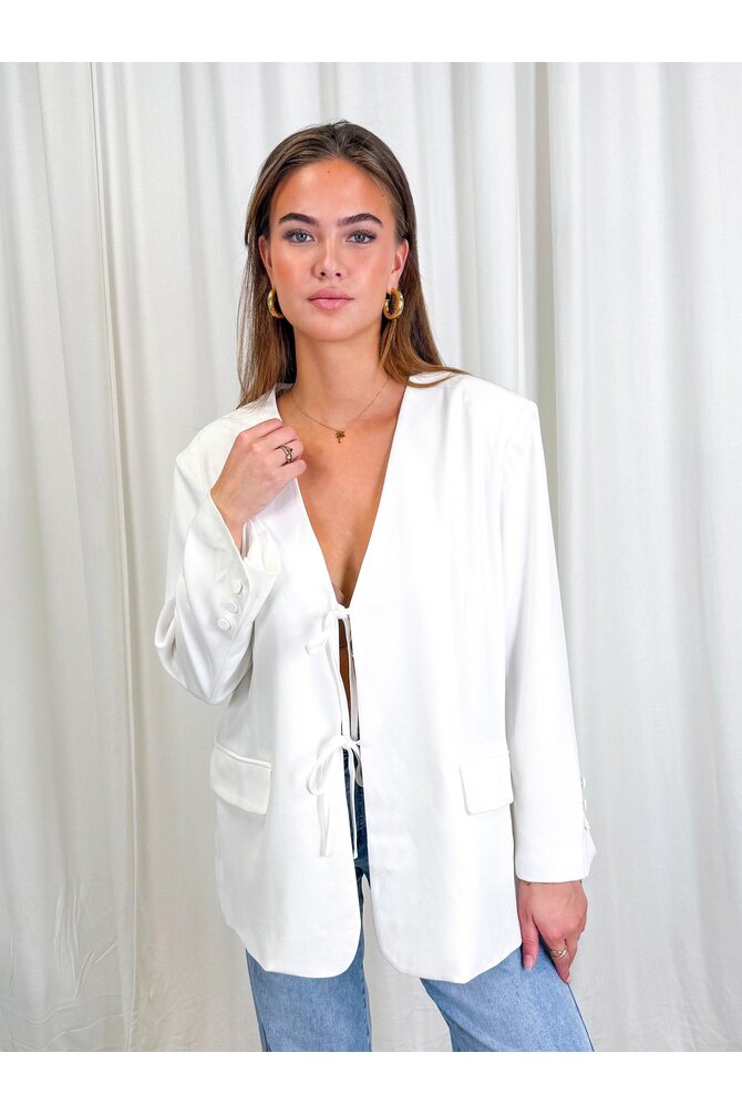 Strikjes Blazer -Wit