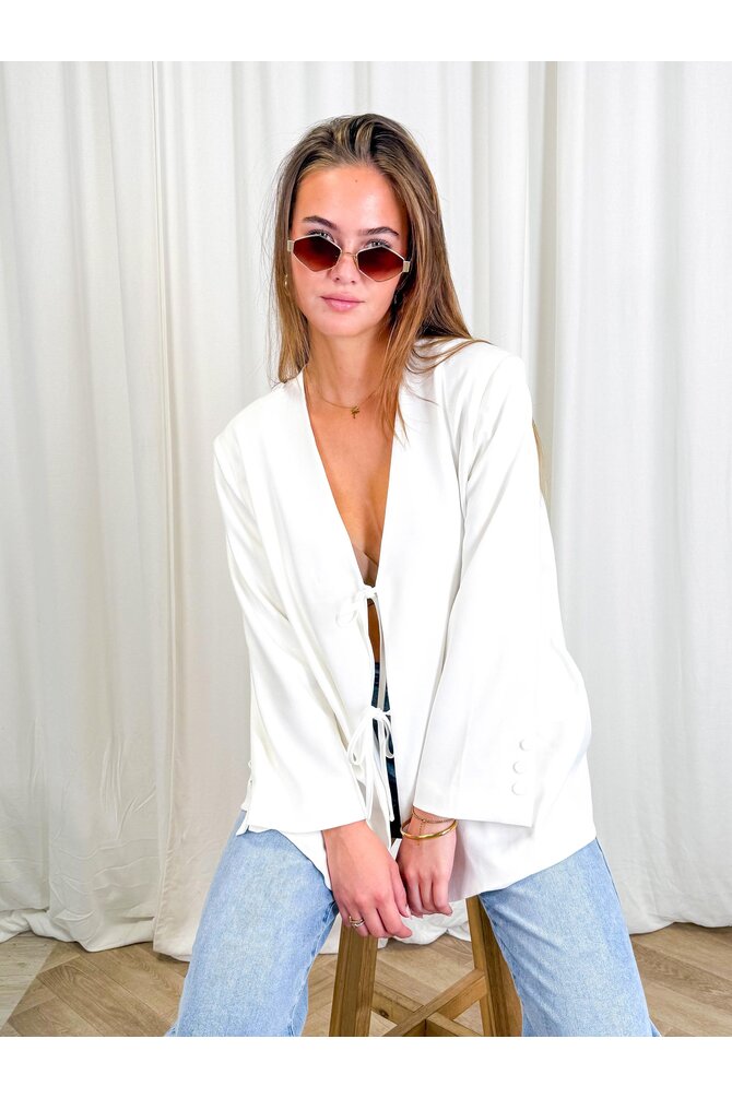 Strikjes Blazer -Wit