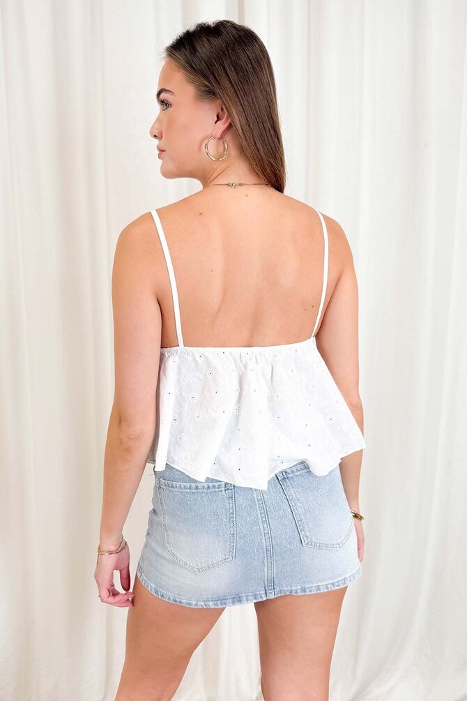 Broderie Top - Wit