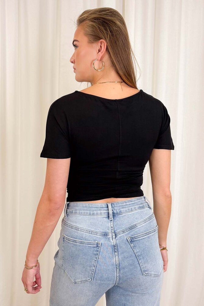 Basic Tee Daisy - Zwart