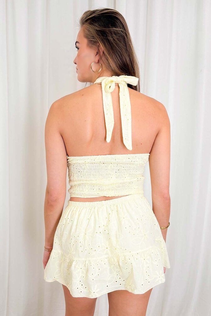 Broderie Top Kelly - Geel