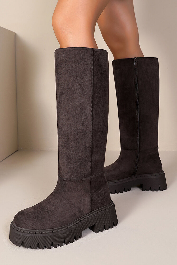 Platform Laarzen Anouk - Choco Suede