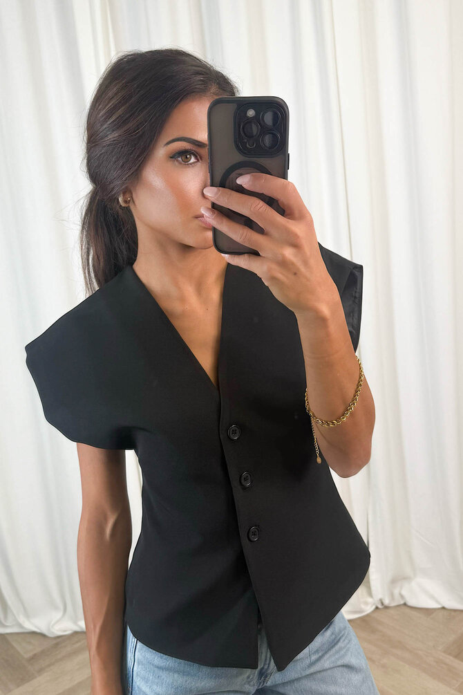 Gilet Kapmouwen - Zwart