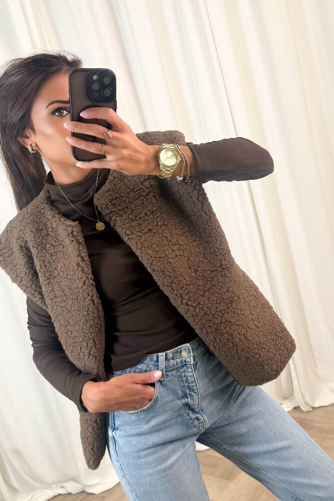 Teddy Gilet Chara - Bruin