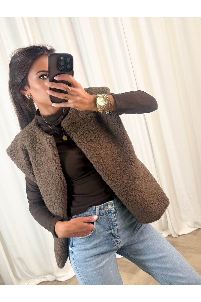 Teddy Gilet Chara - Bruin