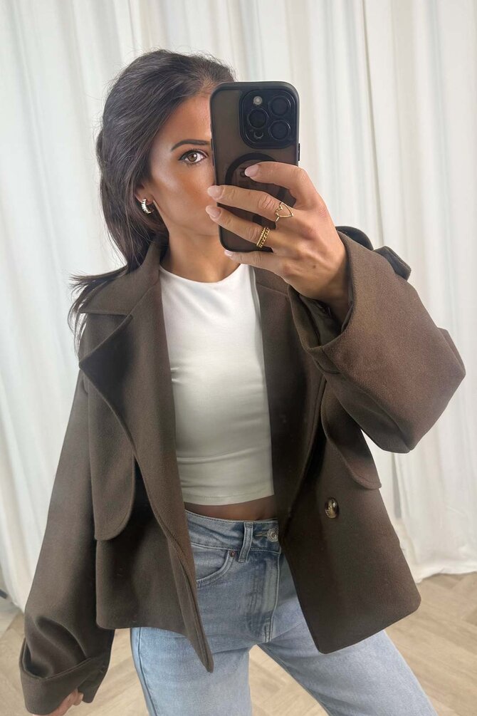 Korte Trenchcoat - Bruin