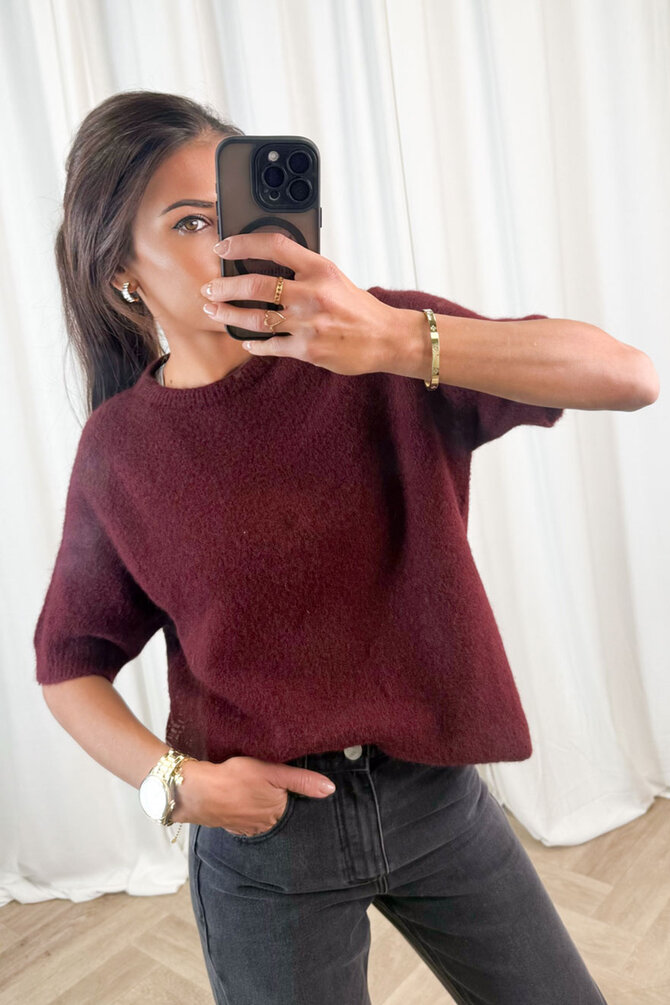 Gebreide Top Olivia - Bordeaux