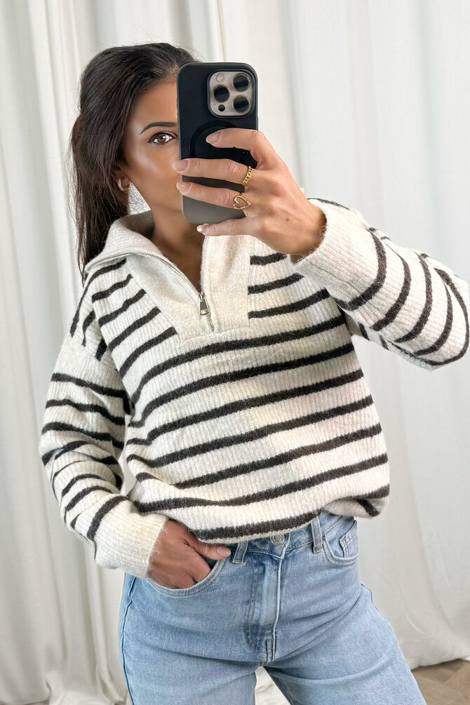 Polo Knit Fien - Crème