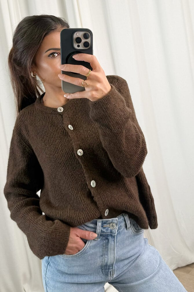 Gebreide Vest Rosie - Bruin