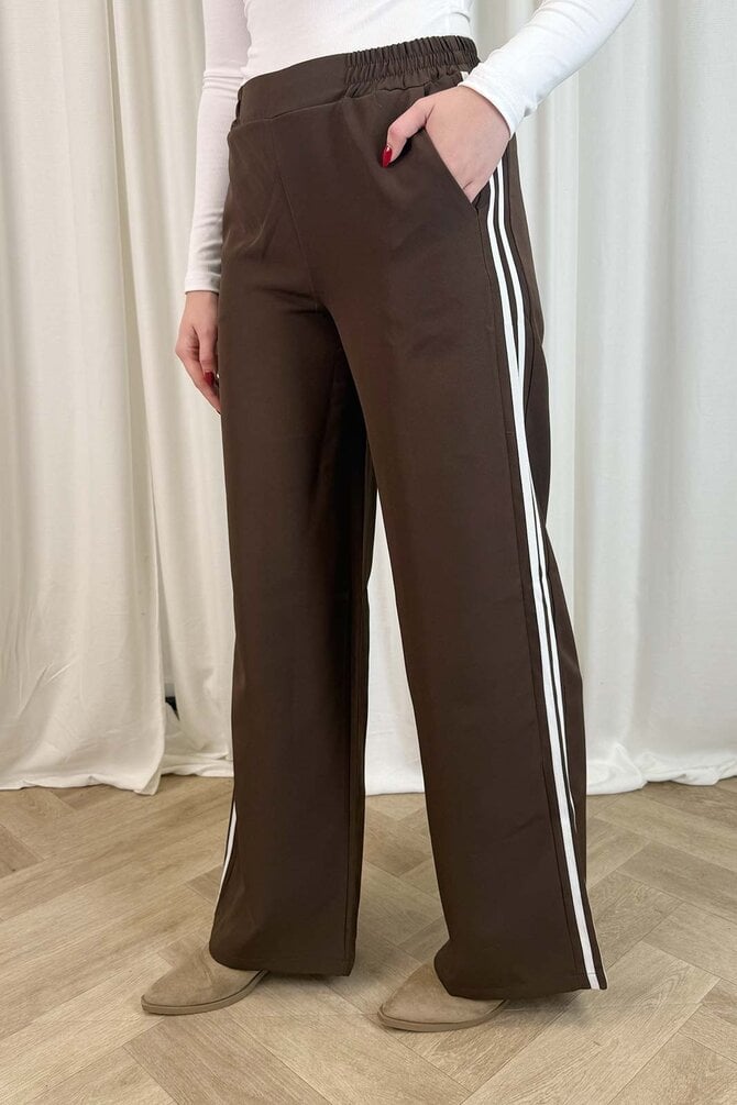 Pantalon Strepen Zijkant - Bruin