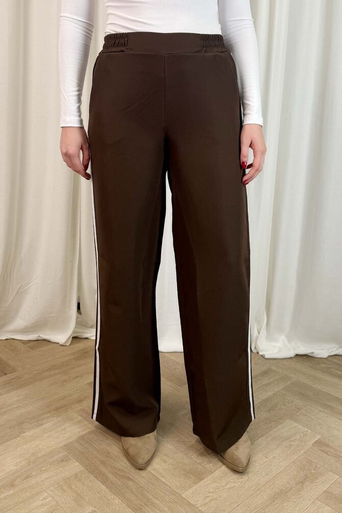 Pantalon Streep Zijkant - Bruin