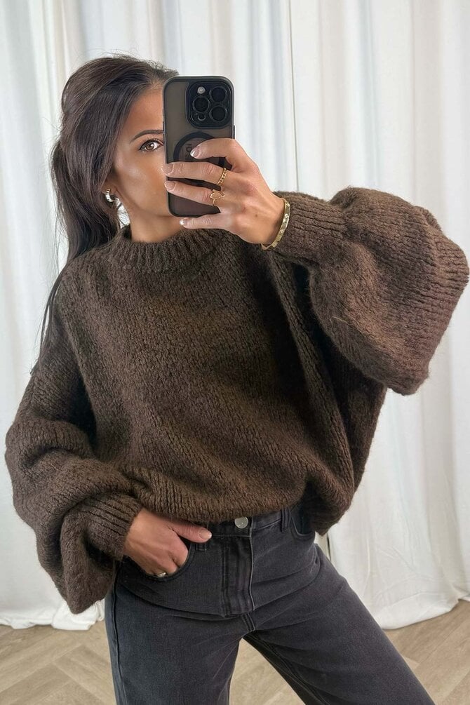 Gebreide Knit Benthe - Bruin