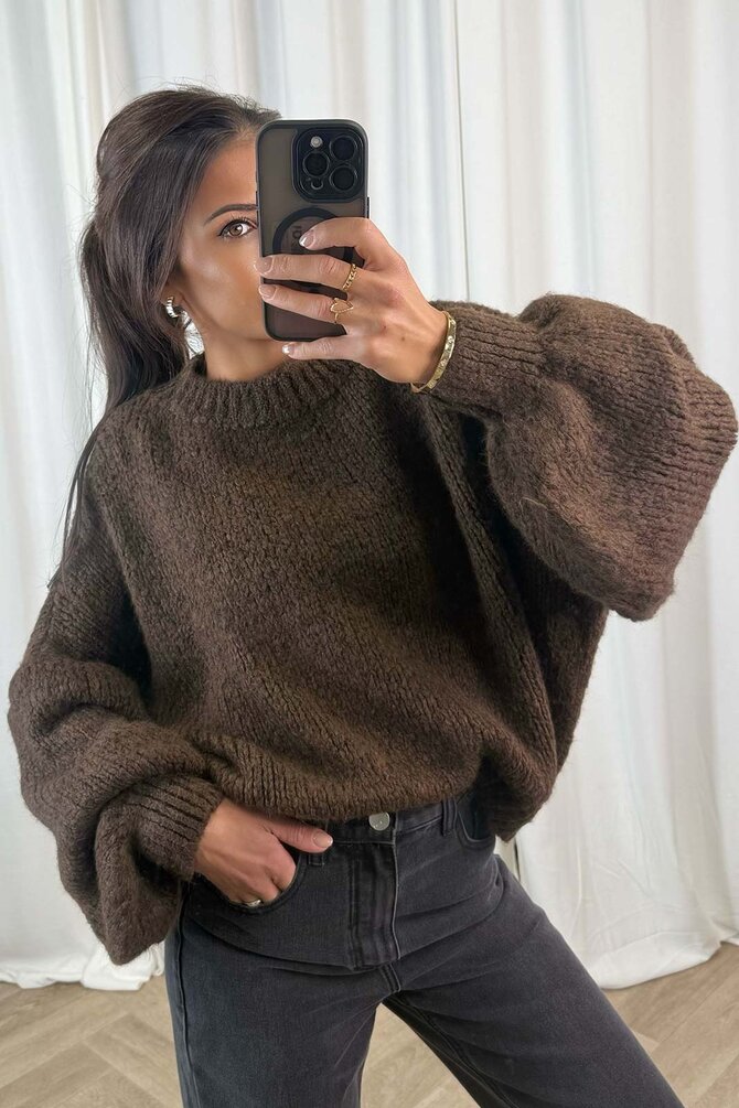 Gebreide Knit Benthe - Bruin