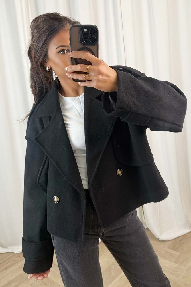 Korte Trenchcoat - Zwart