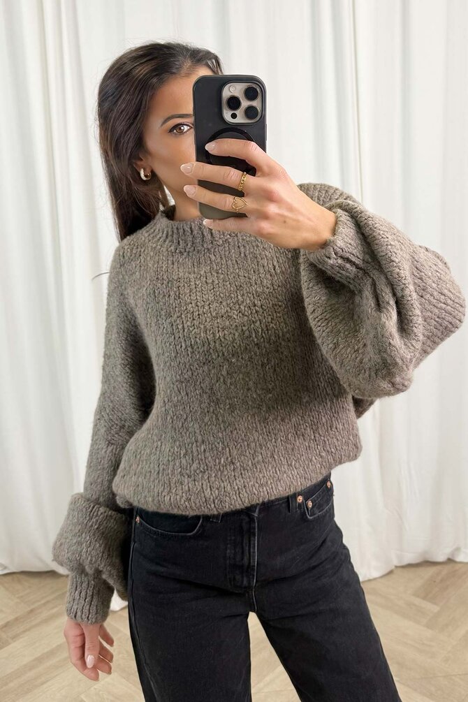 Gebreide Knit Benthe - Taupe