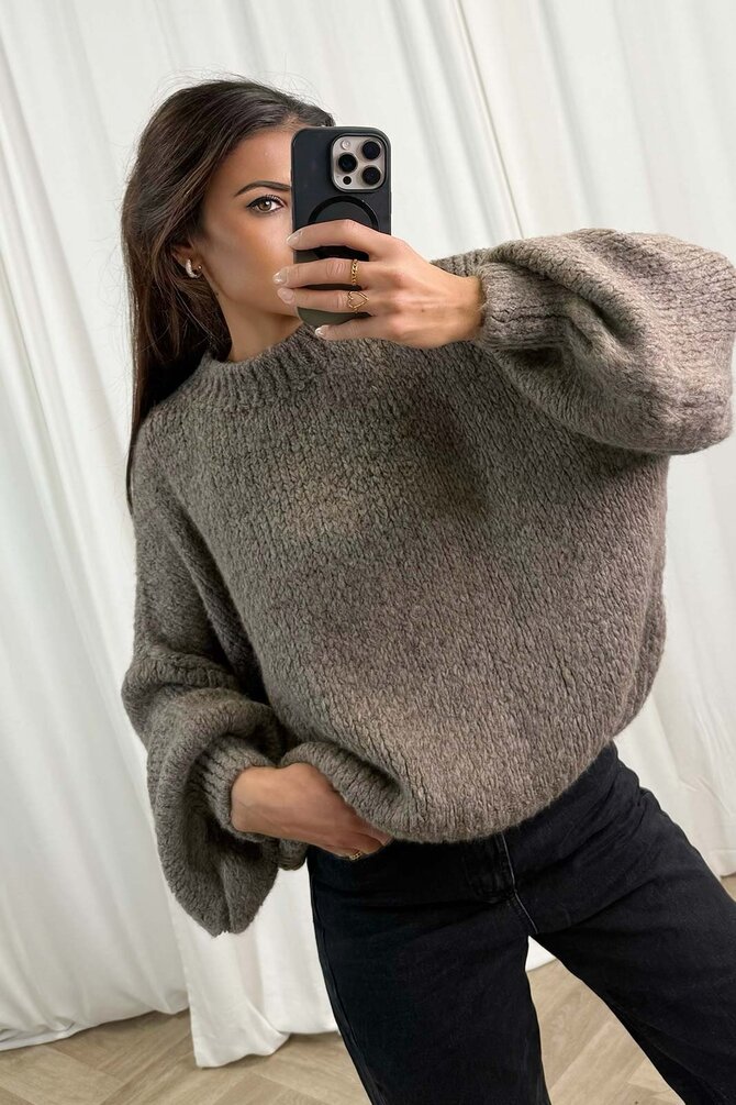 Gebreide Knit Benthe - Taupe