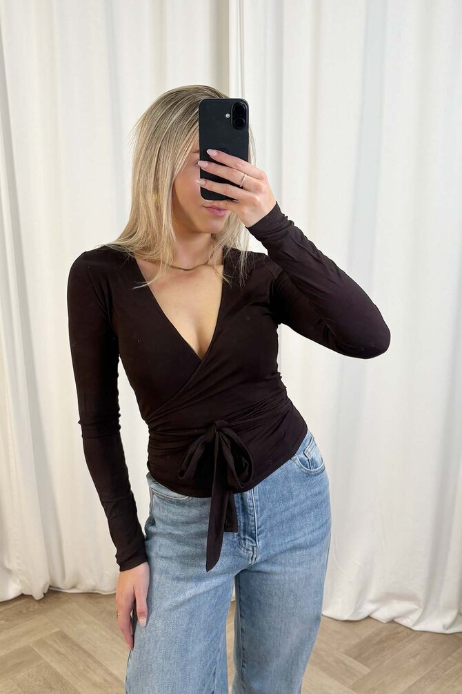 Wikkel Top Eefje - Bruin