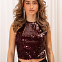 Pailletten Top Ella - Bordeaux