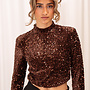 Glitter Top Reina - Bruin