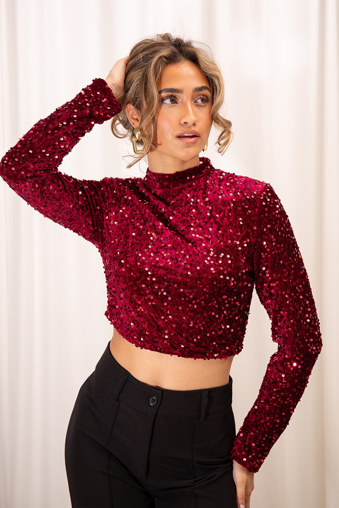 Glitter Top Reina - Rood
