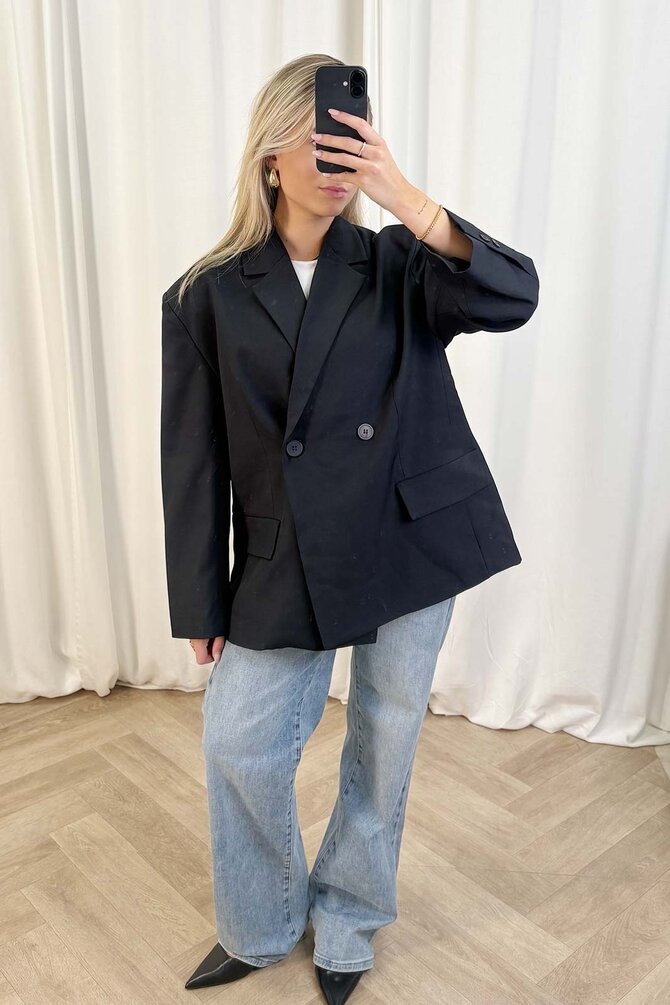 Blazer Asymmetrische sluiting - Navy