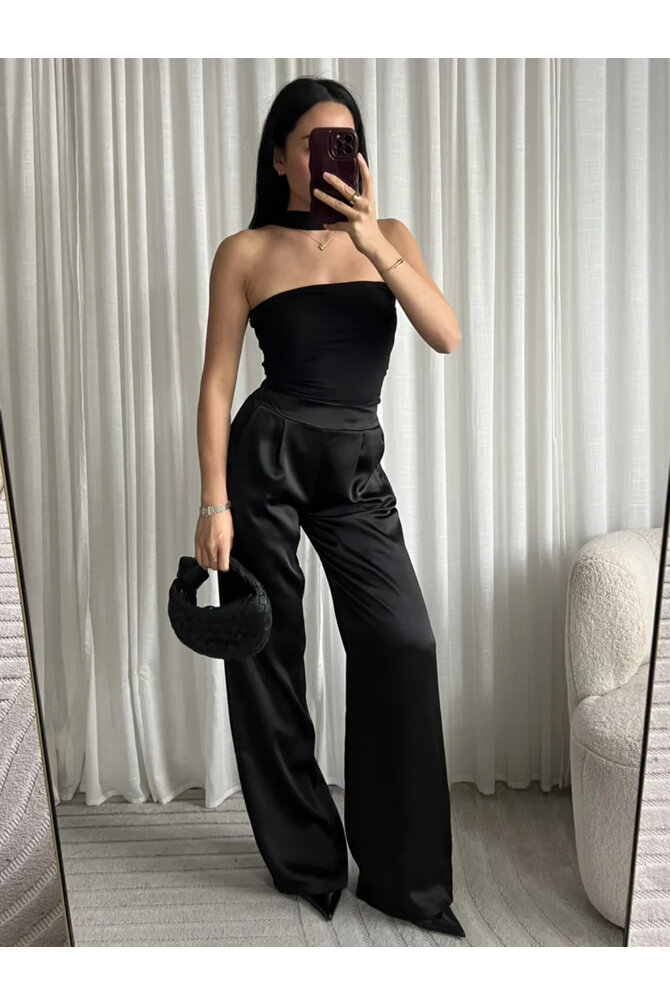 Top Met Vaste Choker - Zwart