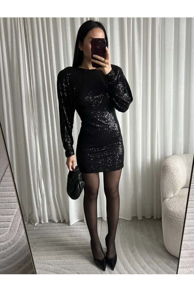 Sequin Jurk Marly - Zwart