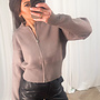 Gebreide Zipper Vest - Taupe