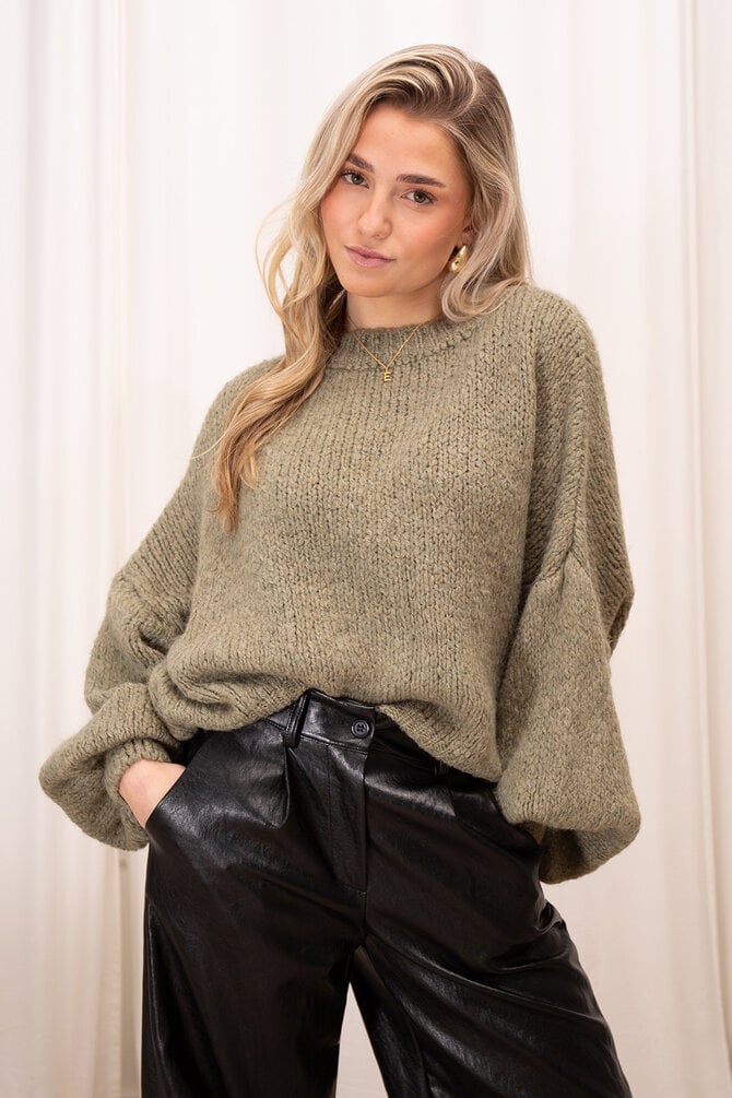 Gebreide Knit Benthe - Olijf Groen