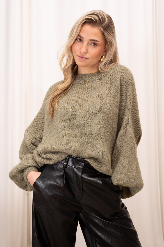 Gebreide Knit Benthe - Olijf Groen