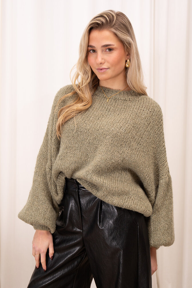 Gebreide Knit Benthe - Olijf Groen