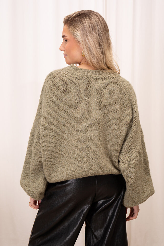 Gebreide Knit Benthe - Olijf Groen